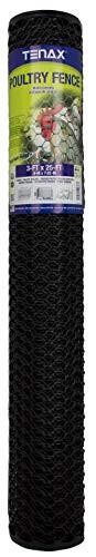Tenax 72120546 Hex Poultry Fence, 3' x 25' Black
