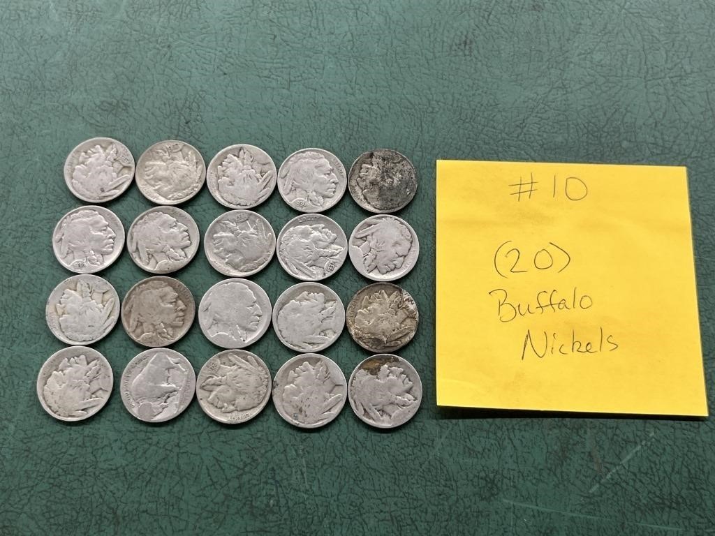 (20) Buffalo Nickels