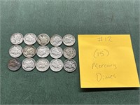 (15) Mercury Dimes