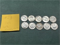 (10) 40% Kennedy Halves