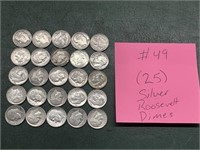 (25) Silver Roosevelt Dimes