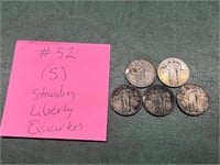 (5) Standing Liberty Quarters