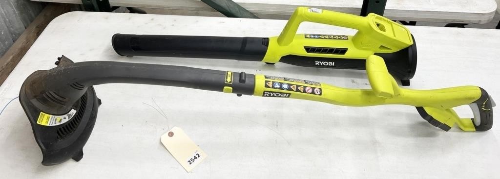 NO SHIPPING: pair of Ryobi cordless lawn tools: