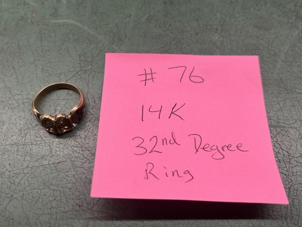 14K 32nd Degree Ring