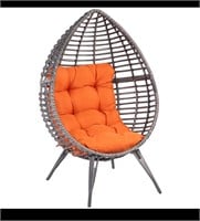 Outsunny Patio Wicker Egg Chair w/ Soft Cushion