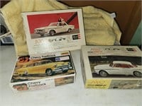 3 Vintage Model Car Kits - Revell 1962 Fury & 1962