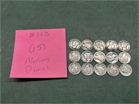 (15) Mercury Dimes