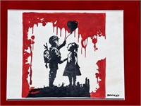 Banksy "Love Conquers All" Watercolor/Stencil