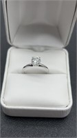 14k white gold 4 prong solidarity 1.02ct lab