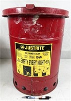 NO SHIPPING: Justrite 6gal oily waste can