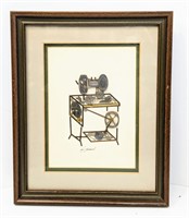 Original Girard, Framed Watch Part Sewing Machine