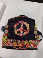 ALAZA Hippie Peace Sign Floral Backback. 13x6x15