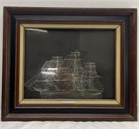25x21.5in -sterling silver - framed - The clipper