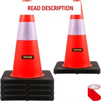 VEVOR 18 in Safety Cones  5 PCS Orange Traffic**