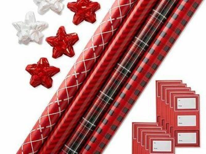 Christmas Wrapping Paper Set with Cut Lines