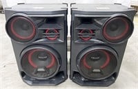NO SHIPPING: pair of LG CLS98F speakers, 27"h,