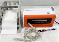 Comer CX418 direct thermal label printer, powers