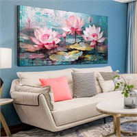 Pink Lotus Wall-Art  24x48  for Rooms