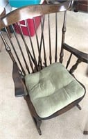 Spindle Back Wood Rocking Chair with pad