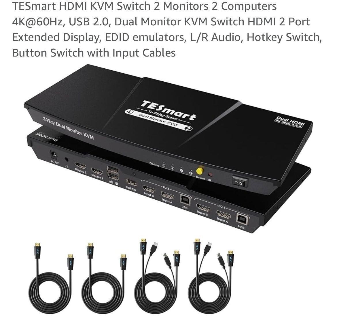 TESmart HDMI KVM Switch 2 Monitors