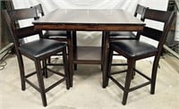 NO SHIPPING: pub table with 4 chairs, table is