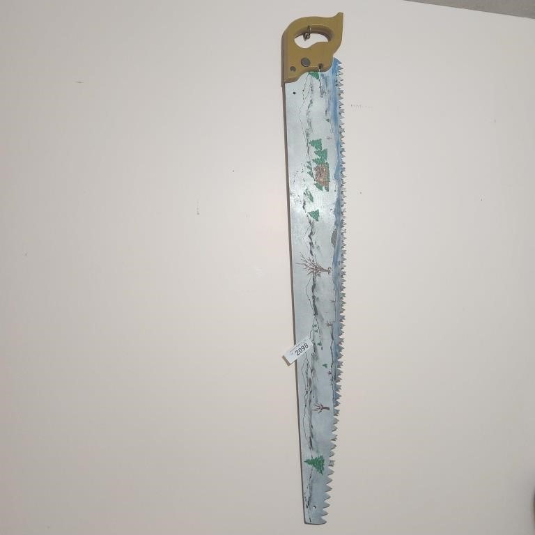 Vintage Painted Ice Saw - approx 47" long