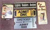 metal movie theater signs