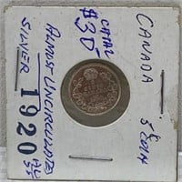 Canada 1920 5 cents silver coin