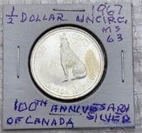 Canada 1967 - 50 cents silver coin - 100th