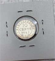 1941 Canada Newfoundland- 10 cents silver coon