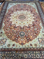 Hand Knotted Oushak Rug 9x12 ft ft