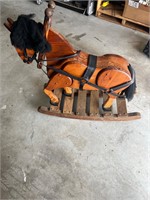 HAND MADE WOODEN ROCKING HORSE