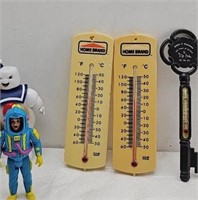 6.5in - Ghostbusters figures  / Old thermostat
