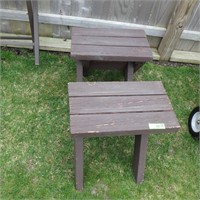 2 WOODEN BENCHES 18 x 11 x 16
