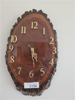 Handcrafted Wood Battery Clock - approx 16" tall