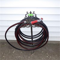 WATER HOSE ON METAL STAKE STAND