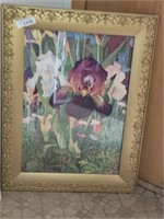 Vintage Framed Floral Print - approx 28" x 22"