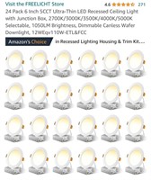 24 Pack 6 Inch 5CCT Ultra-Thin LED