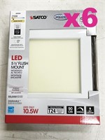 6pc NEW Satco 5.5" flush mount led light