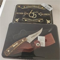 Schrade Walden 65th Anniversary  Knife in Tin