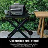 Ninja wood fire collapsible grill stand 32x23x30