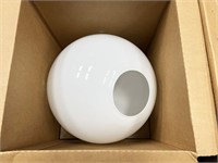 NEW white glass globe, 16" diameter, shipping is