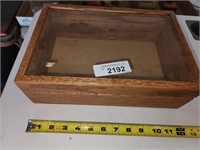 Vintage Glass Top Wood Display Box