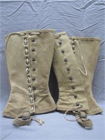 Pair Of Vintage WWII US Army Gaiter Size 32, 3R