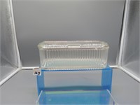 Clear Depression Glass Refrigerator Dish w/ Lid