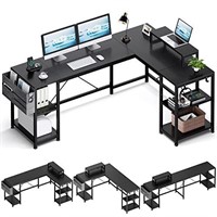 Lulive L Shaped Desk, 95" Reversible Corner Comput