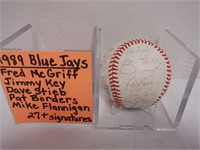 1989 BLUE JAYS SIGNED TEAM BALL-- MCGRIFF & 27