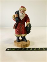 Hand Carved Wooden Santa Statue