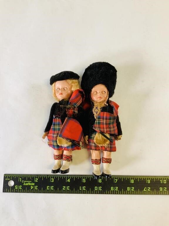 2pcs vintage scottish dolls