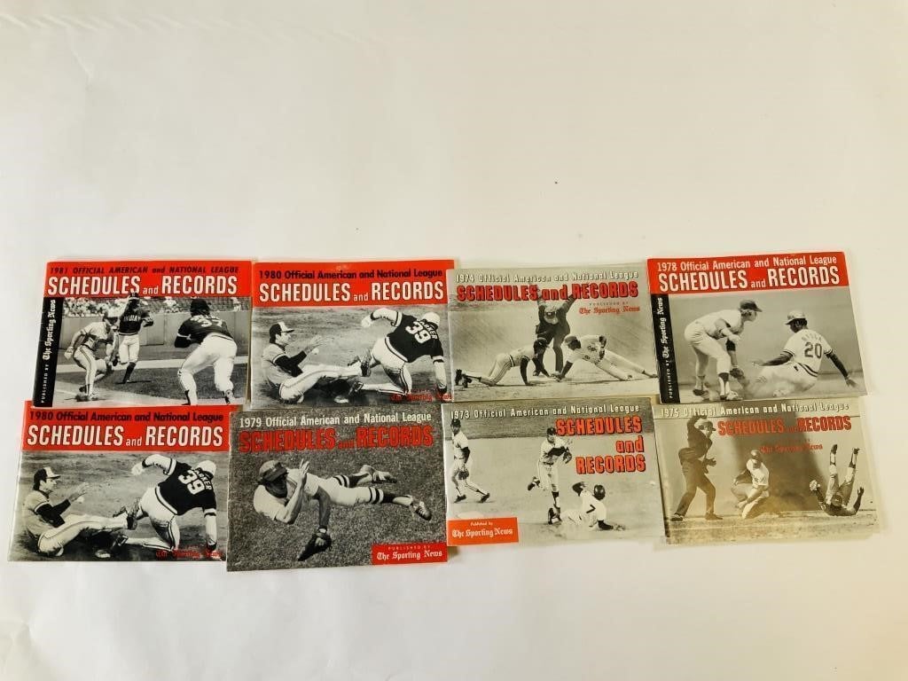 Collection of vintage baseball schedules
